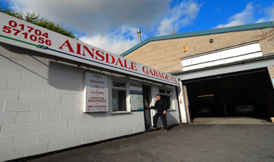 Mark outside the front of Ainsdale Garage